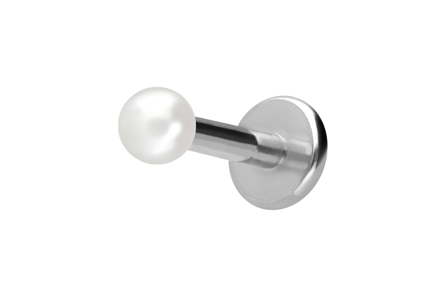 Titan Labret Piercing mit Innengewinde SYNTHETISCHE PERLE